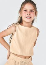 Conjunto Curto Infantil Menina Em Ribana Canelada
