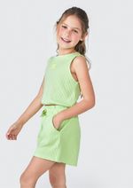 Conjunto Curto Infantil Menina Em Ribana Canelada