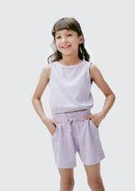 Conjunto Curto Infantil Menina Em Ribana Canelada