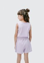 Conjunto Curto Infantil Menina Em Ribana Canelada