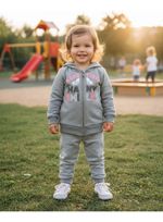 Jaqueta Básica Bebê Em Moletom Cinza 12m