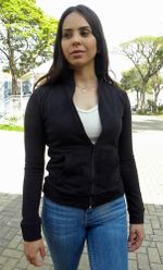 Jaqueta Feminina Em Tecido De Algodão E Elastano