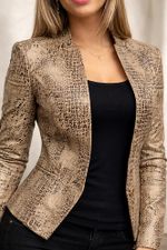Jaqueta Feminina Estampada -  Animal Print - P
