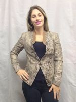 Jaqueta Feminina Estampada -  Animal Print - P
