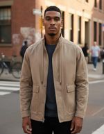 Jaqueta Masculina Em Sarja Empapelada