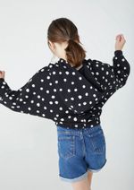 Jaqueta Cropped Infantil Menina Em Moletom Peluciado Poá
