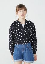 Jaqueta Cropped Infantil Menina Em Moletom Peluciado Poá