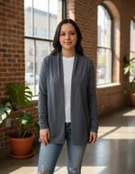 Casaco Cardigan Aberto Manga Longa
