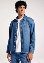 Camisa Masculina Jeans Manga Longa