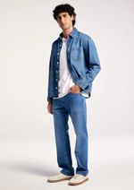 Camisa Masculina Jeans Manga Longa