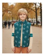 Colete Puffer Infantil Menino Gola Alta Dupla Face