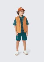 Colete Puffer Infantil Menino Gola Alta Dupla Face