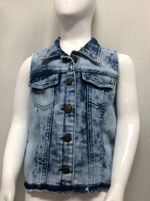 Colete Jeans Infantil Menina Azul-marinho - Tamanho 6 anos