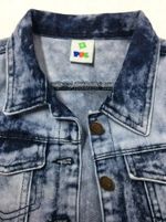 Colete Jeans Infantil Menina Azul-marinho - Tamanho 6 anos