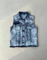 Colete Jeans Infantil Menina Azul-marinho - Tamanho 6 anos