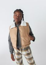 Colete Infantil Menina Puffer Com Bolsos