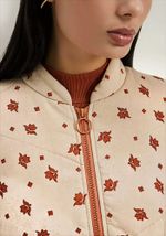 Jaqueta Feminina Puffer Estampada Em Nylon