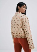 Jaqueta Feminina Puffer Estampada Em Nylon