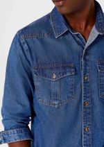 Camisa Jeans Masculina Manga Longa