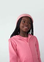 Jaqueta Básica Infantil Menina De Moletom Com Capuz