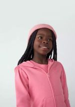 Jaqueta Básica Infantil Menina De Moletom Com Capuz