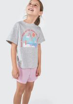 Pijama Infantil Menina Curto Com Estampa