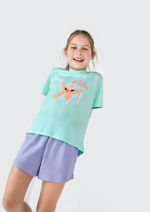 Pijama Infantil Menina Curto Com Estampa