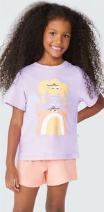 Pijama Infantil Menina Curto Com Estampa