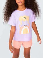 Pijama Infantil Menina Curto Com Estampa
