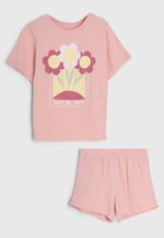 Pijama Infantil Menina Curto Com Estampa