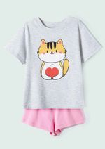 Pijama Infantil Menina Curto Com Estampa