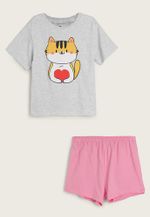 Pijama Infantil Menina Curto Com Estampa