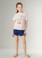 Pijama Infantil Menina Curto Com Estampa