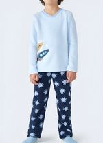 Pijama Infantil Menino Longo Estampado Em Fleece