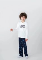 Pijama Infantil Menino Longo Estampado Em Fleece