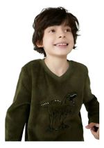 Pijama Infantil Menino Longo Estampado Em Fleece