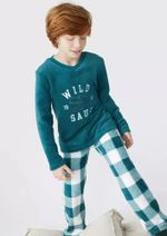 Pijama Infantil Menino Longo Estampado Em Fleece