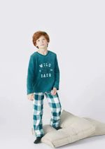 Pijama Infantil Menino Longo Estampado Em Fleece