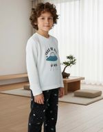 Pijama Infantil Menino Longo Estampado Em Fleece