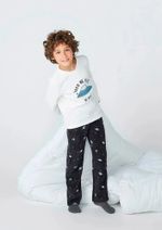 Pijama Infantil Menino Longo Estampado Em Fleece
