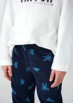 Pijama Infantil Menino Longo Estampado Em Fleece