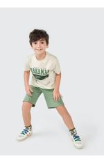 Conjunto Manga Curta Infantil Menino Em Malha De Algodão