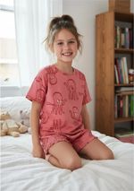 Pijama Curto Infantil Menina + Scrunchie