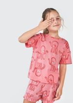 Pijama Curto Infantil Menina + Scrunchie