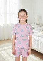 Pijama Curto Infantil Menina + Scrunchie