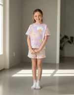 Pijama Curto Infantil Menina + Scrunchie