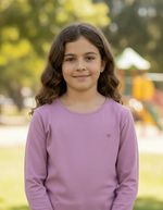 Blusa Básica Infantil Menina Manga Longa Com Patch
