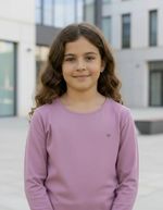 Blusa Básica Infantil Menina Manga Longa Com Patch