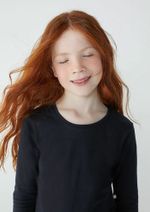 Blusa Básica Infantil Menina Manga Longa Com Patch
