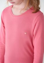 Blusa Básica Infantil Menina Manga Longa Com Patch